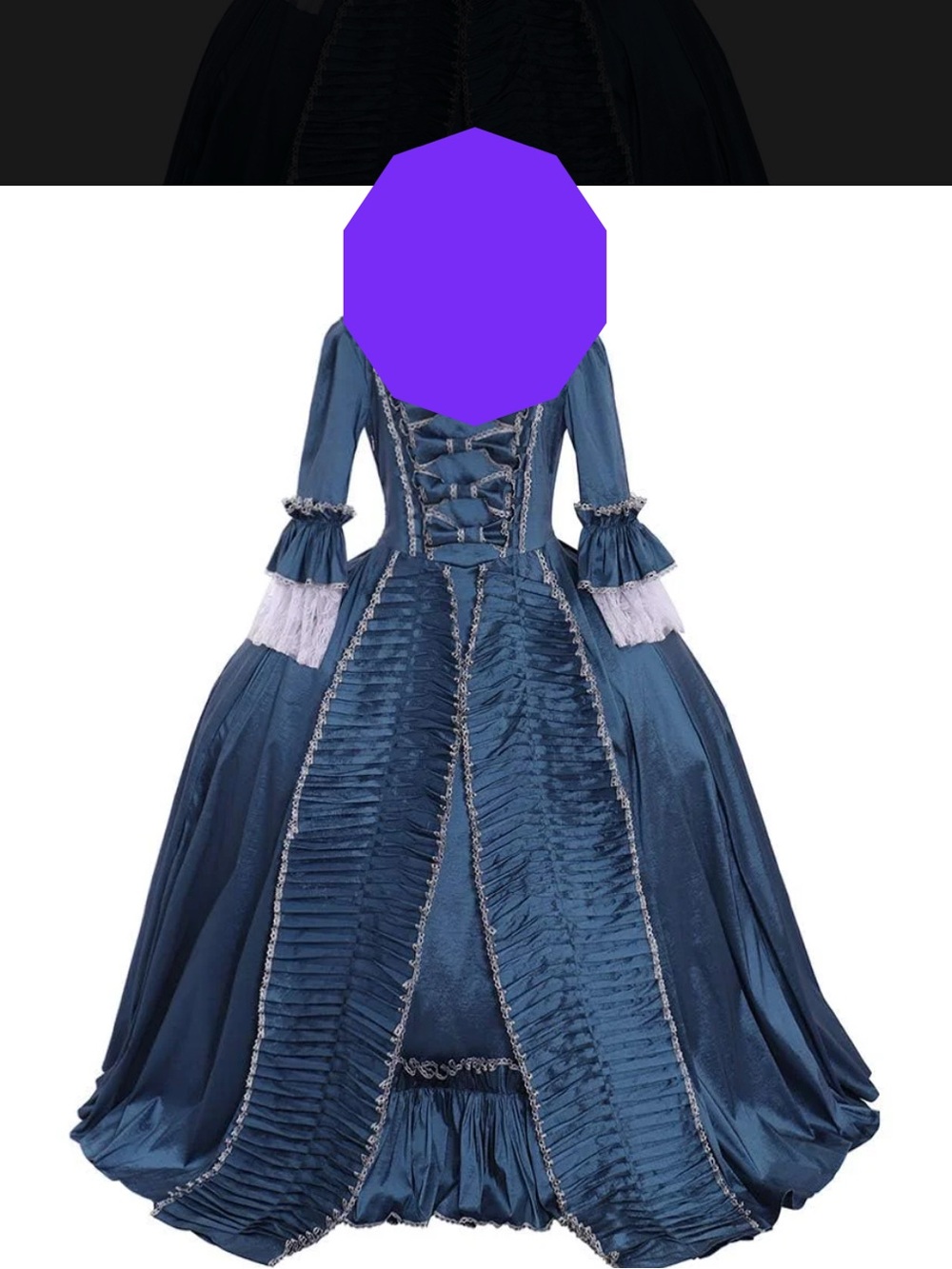 Victorian-Style Navy Blue Cosplay Maxi Ball Gown Dress